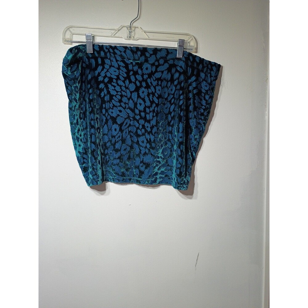 Mudd Y2K Juniors XL Bodycon Mini Skirt Teal  Animal Print